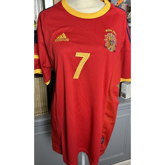 ADIDAS SPAIN HOME WC2002 L RAUL GONZALEZ ORIGINAL JERSEY SHIRT - Picture 1 of 7